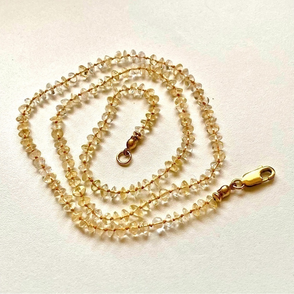 🔥⭐️✨HOST PICK✨⭐️🔥Handknotted Citrine Gemstone Necklace 17” long